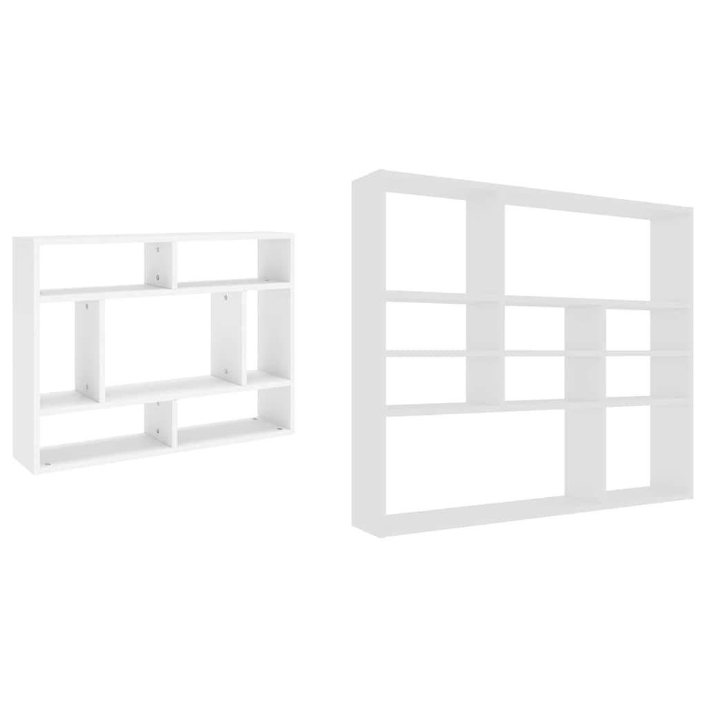 Wall Shelf White 90x16x78 cm Engineered Wood