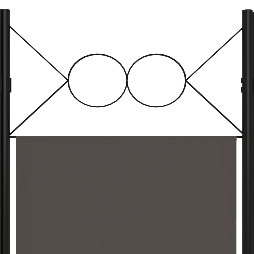 320701 vidaXL 3-Panel Room Divider Anthracite 120x180 cm