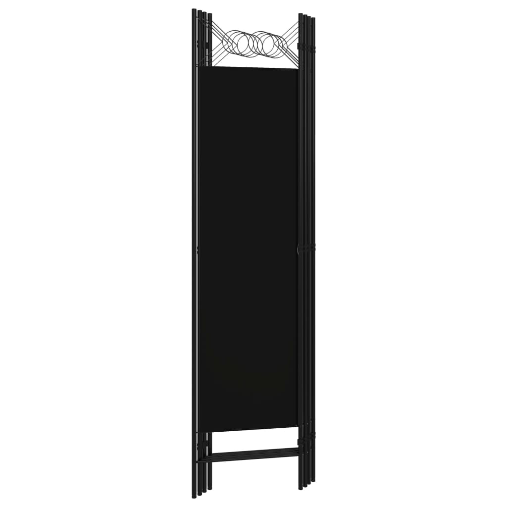 320705 vidaXL 4-Panel Room Divider Black 160x180 cm
