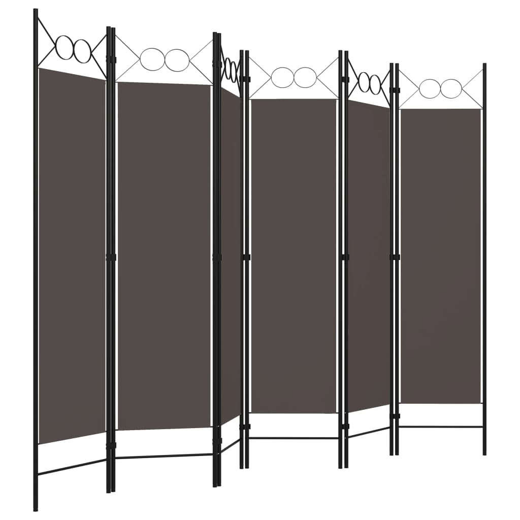 320713 vidaXL 6-Panel Room Divider Anthracite 240x180 cm