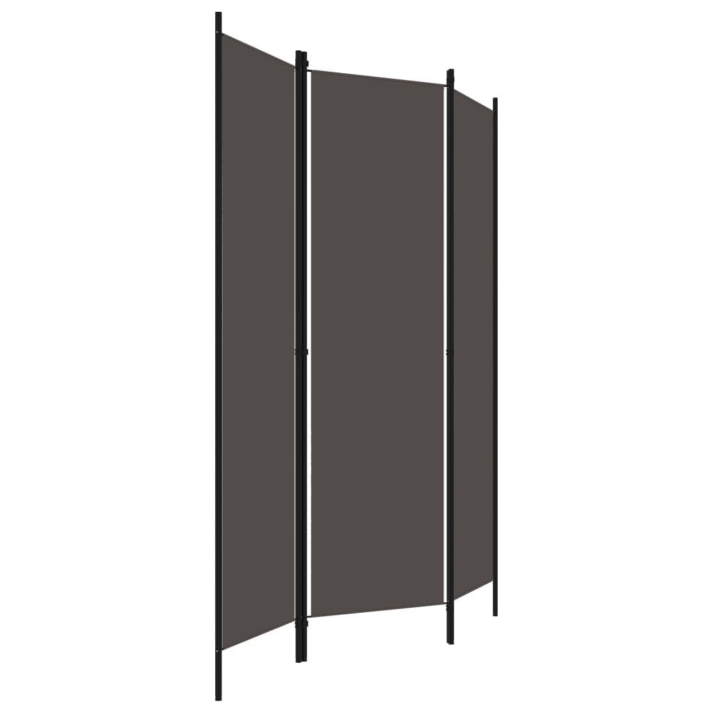 320717 vidaXL 3-Panel Room Divider Anthracite 150x180 cm