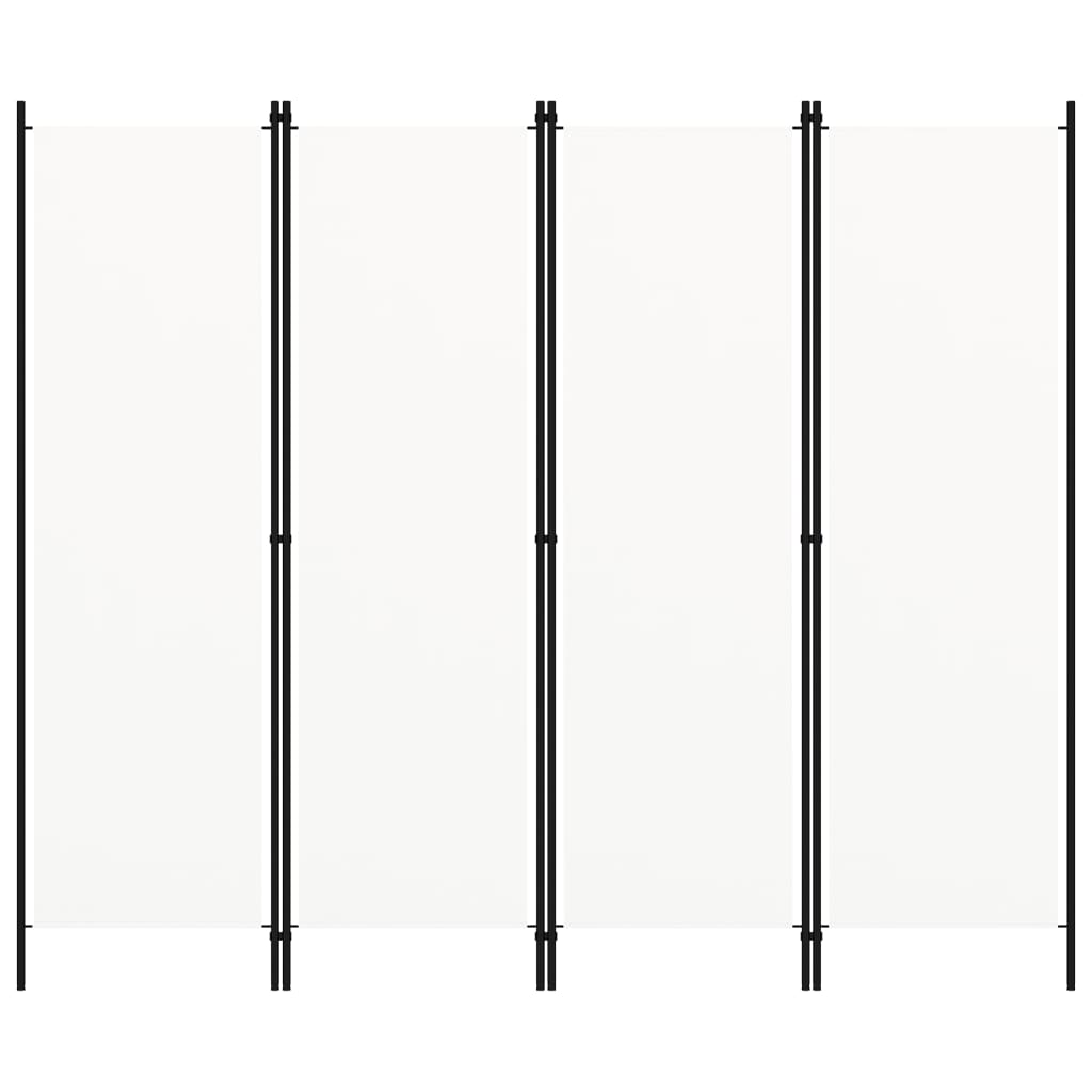 320719 vidaXL 4-Panel Room Divider White 200x180 cm