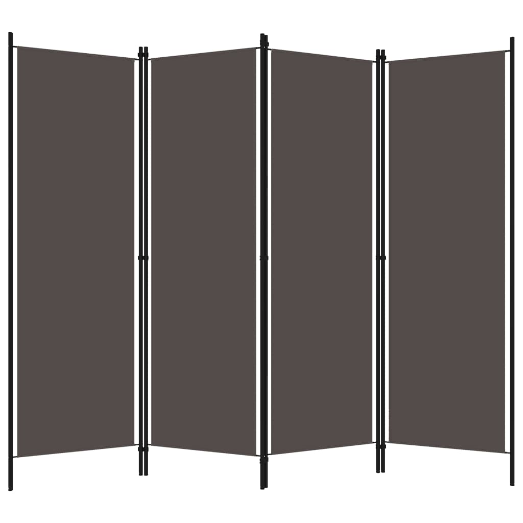 320721 vidaXL 4-Panel Room Divider Anthracite 200x180 cm