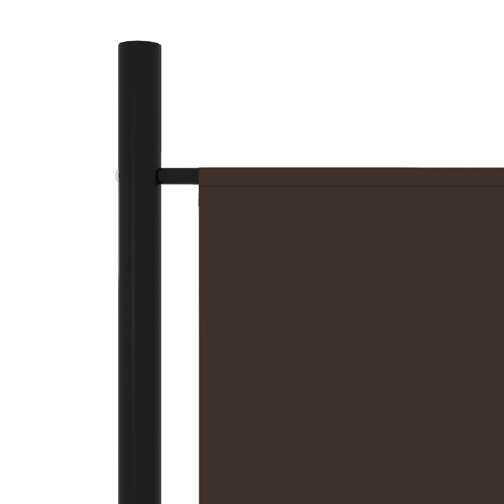 320728 vidaXL 6-Panel Room Divider Brown 300x180 cm