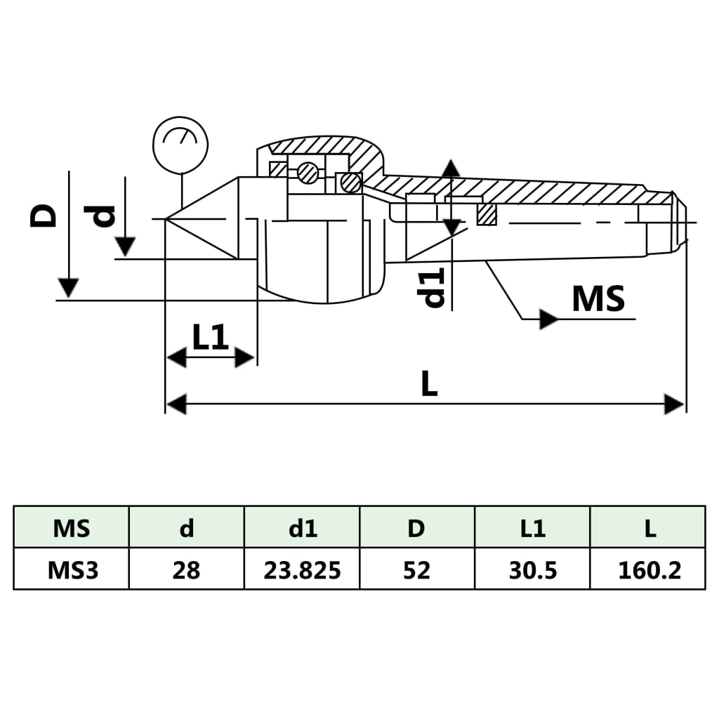 Lightweight Revolving Live Center DM313 MT3/MK3