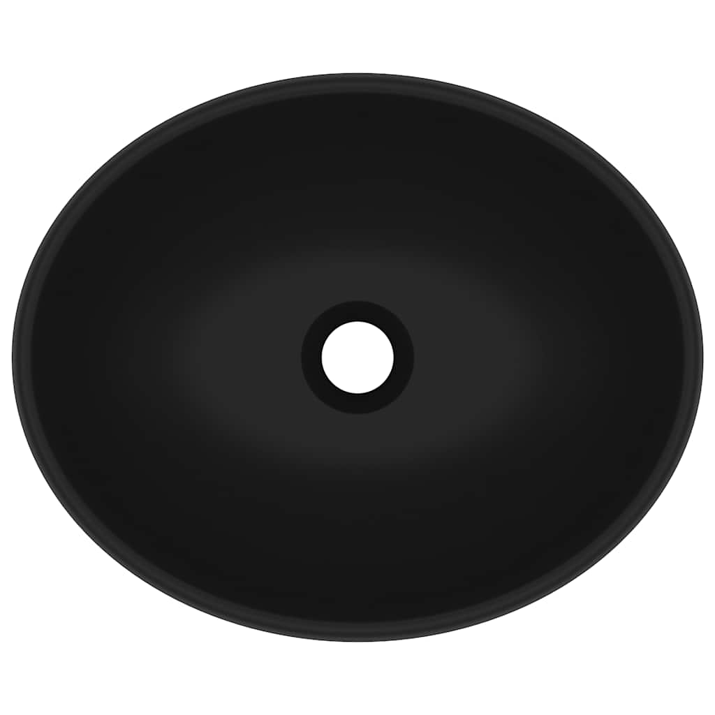 Luxury Basin Oval-shaped Matt Black 40x33 cm Ceramic