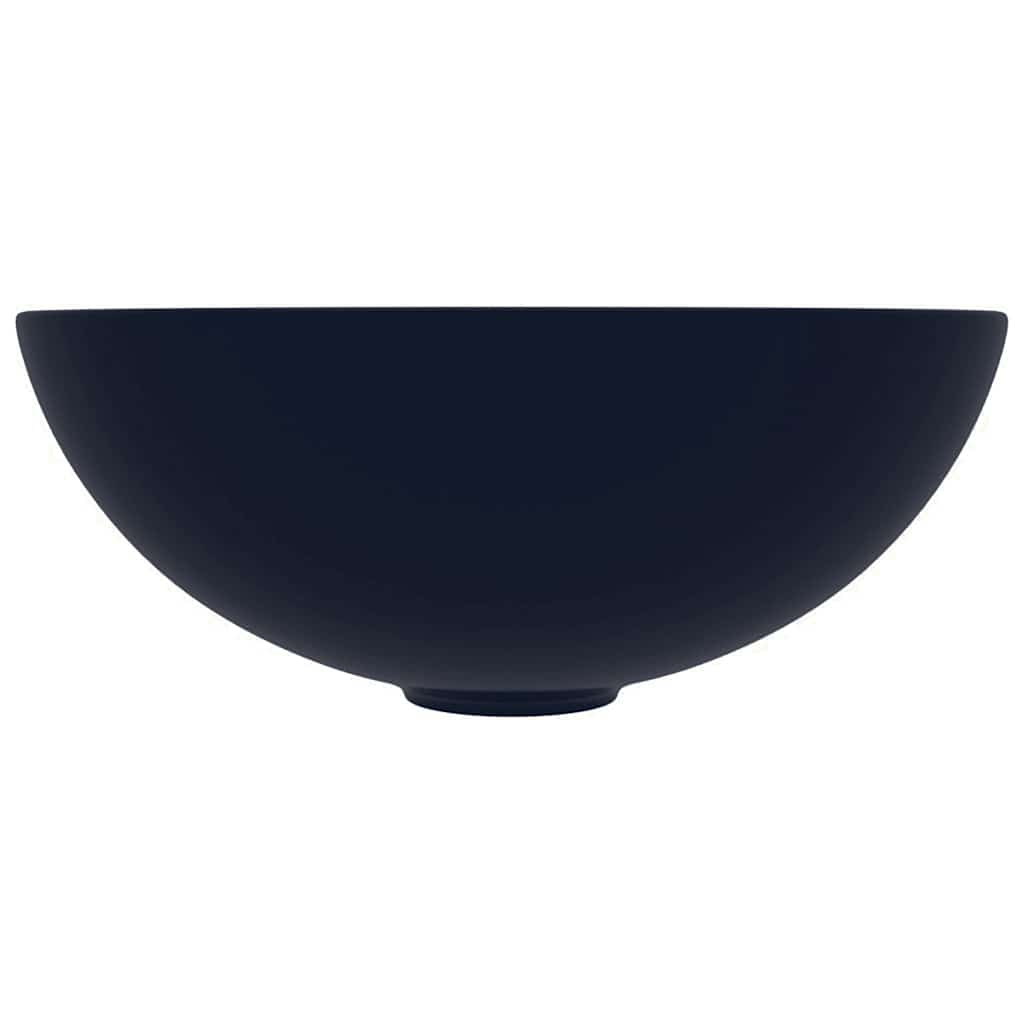 Bathroom Sink Ceramic Dark Blue Round