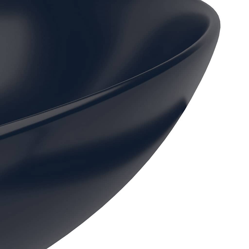 Bathroom Sink Ceramic Dark Blue Round