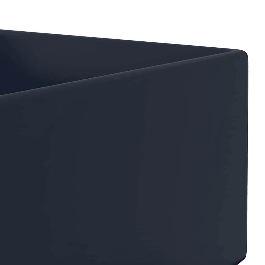 Bathroom Sink with Overflow Ceramic Dark Blue