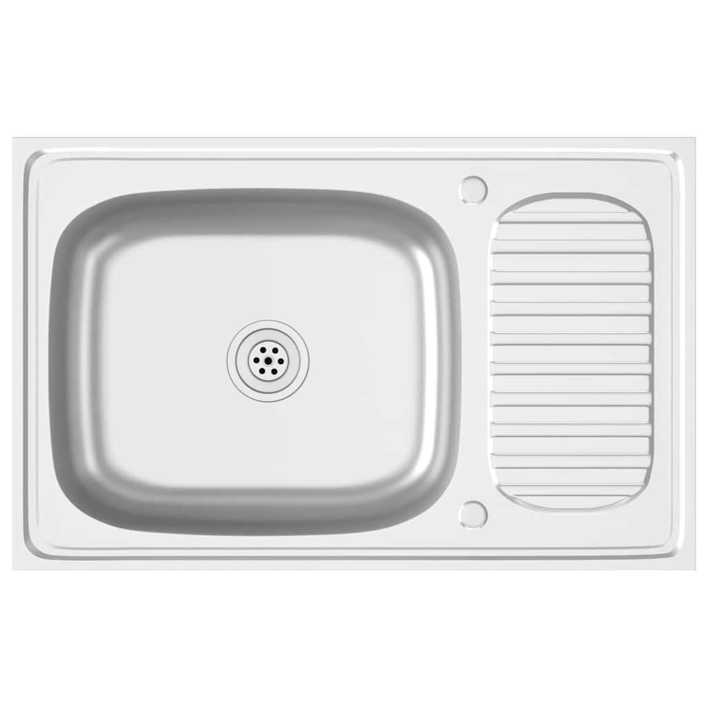 Kitchen Sink with Drainer Set Silver 800x500x155 mm