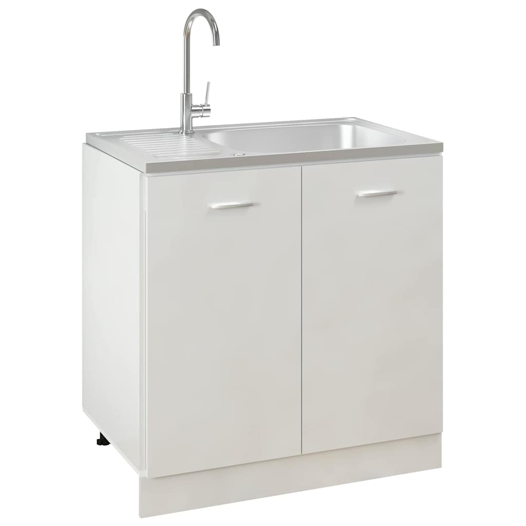 Kitchen Sink with Drainer Set Silver 800x500x155 mm