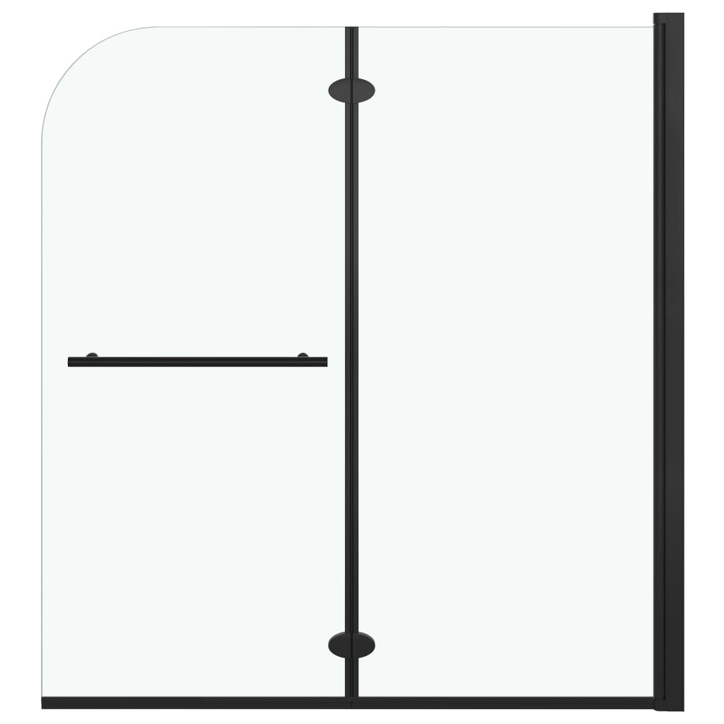147194 vidaXL Folding Shower Enclosure 2 Panels ESG 120x140 cm Black