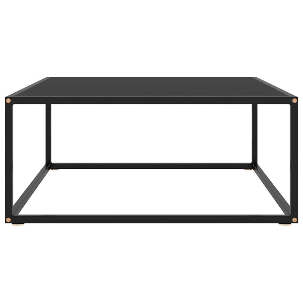 Coffee Table Black with Black Glass 80x80x35 cm