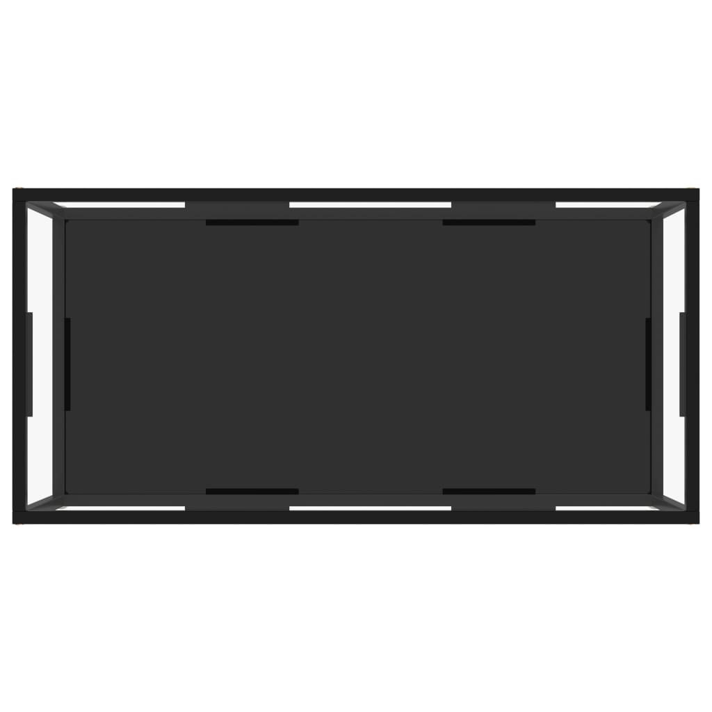 Coffee Table Transparent and Black 100x50x35 cm Tempered Glass