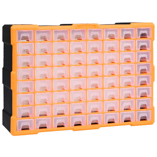 147579 vidaXL Multi-drawer Organiser with 64 Drawers 52x16x37,5 cm