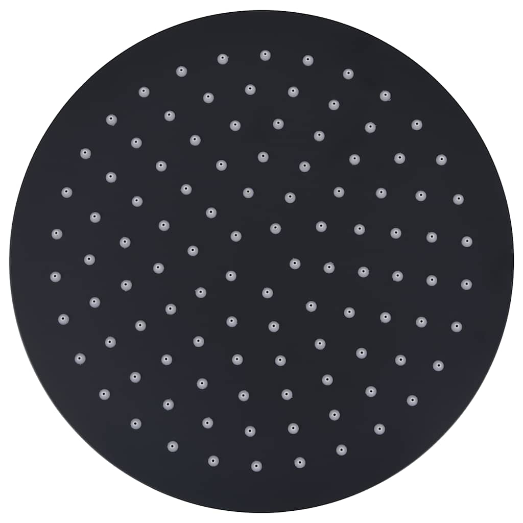 Rain Shower Head Stainless Steel 25 cm Round Black