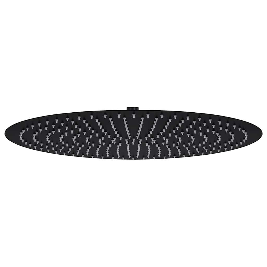 Rain Shower Head Stainless Steel 50 cm Round Black