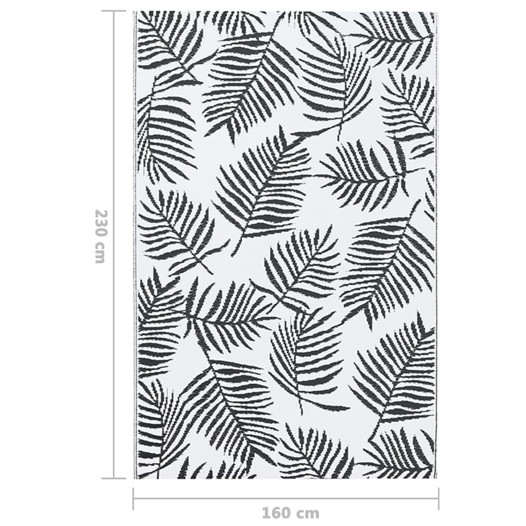 Outdoor Carpet ARAKIL White and Black 160x230 cm PP