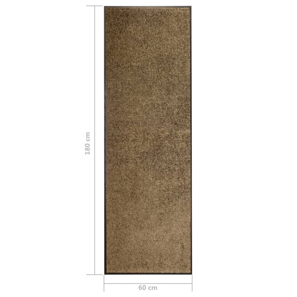 Doormat Washable Brown 60x180 cm