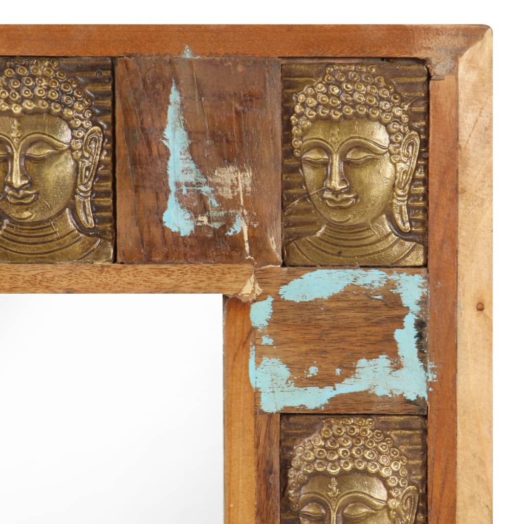 Mirror with Buddha Cladding 110x50 cm Solid Reclaimed Wood