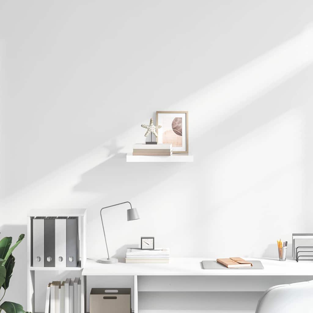 Floating Wall Shelf High Gloss White 40x23.5x3.8 cm MDF