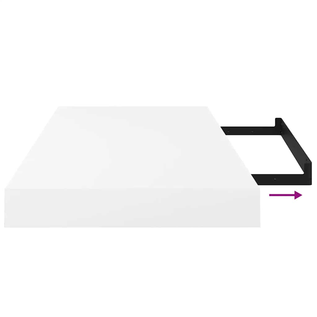 Floating Wall Shelves 4 pcs High Gloss White 50x23.5x3.8 cm MDF