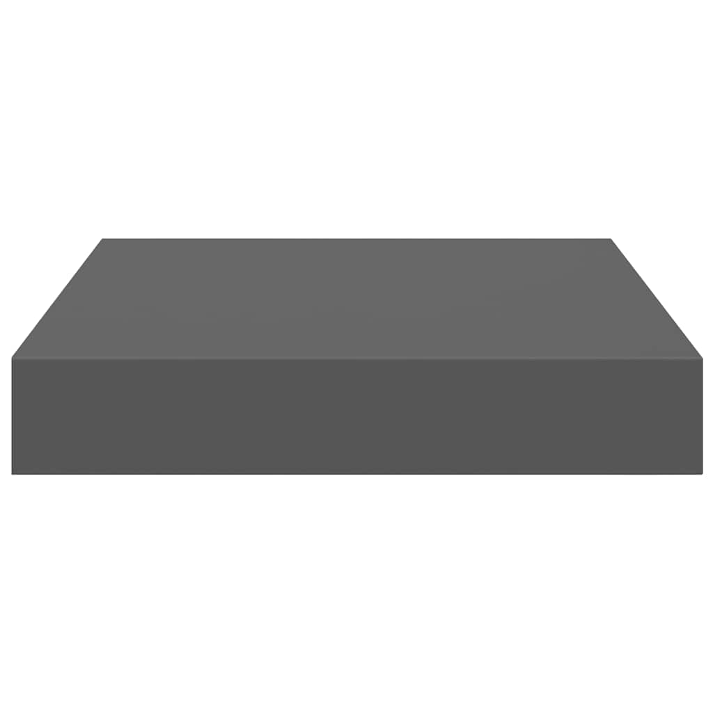 Floating Wall Shelves 4 pcs High Gloss Grey 23x23.5x3.8 cm MDF