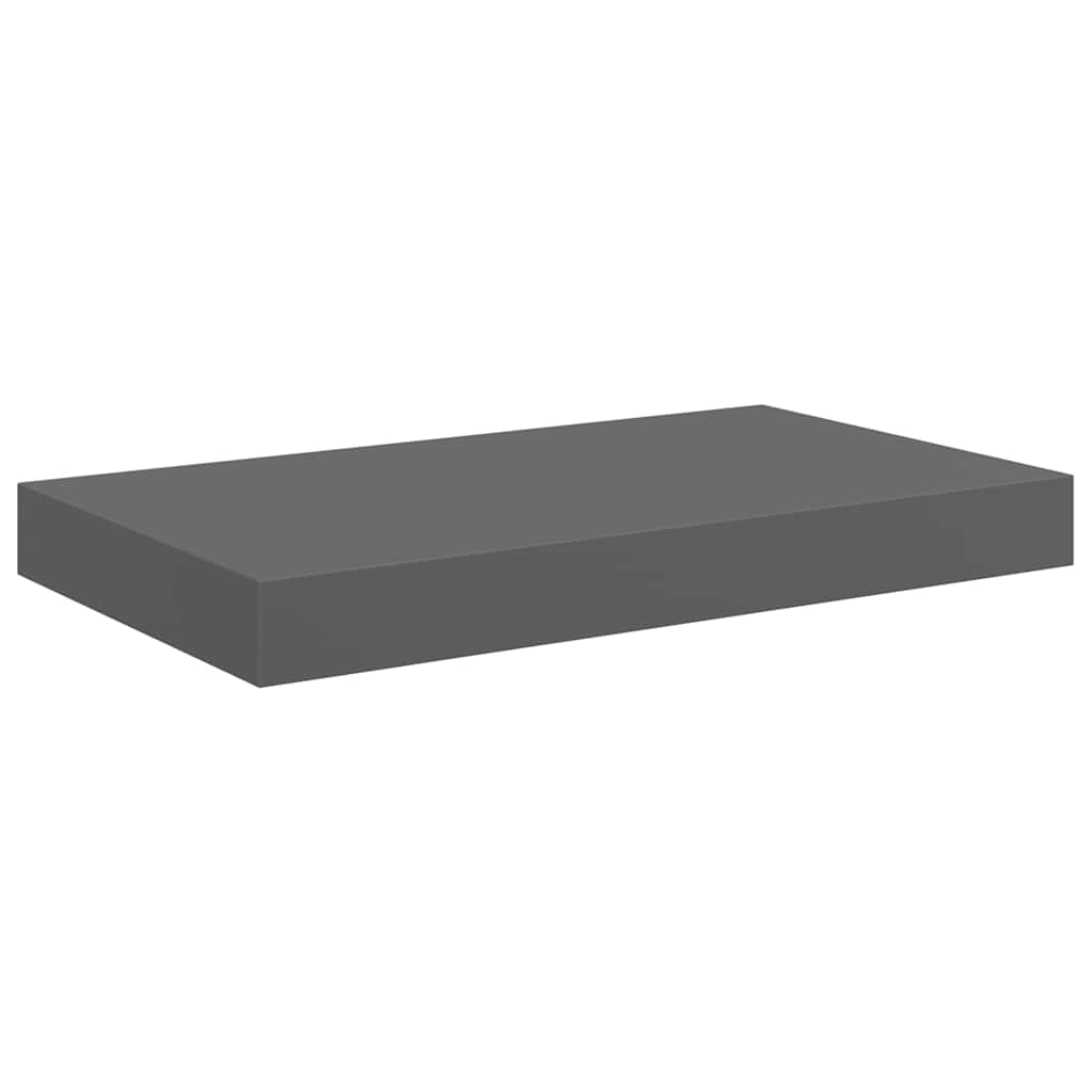 Floating Wall Shelves 4 pcs High Gloss Grey 40x23.5x3.8 cm MDF