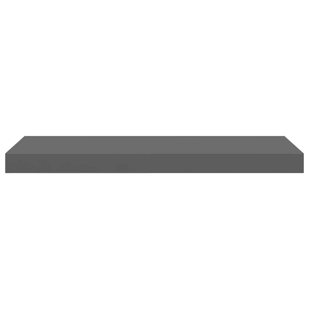Floating Wall Shelves 2 pcs High Gloss Grey 60x23.5x3.8 cm MDF