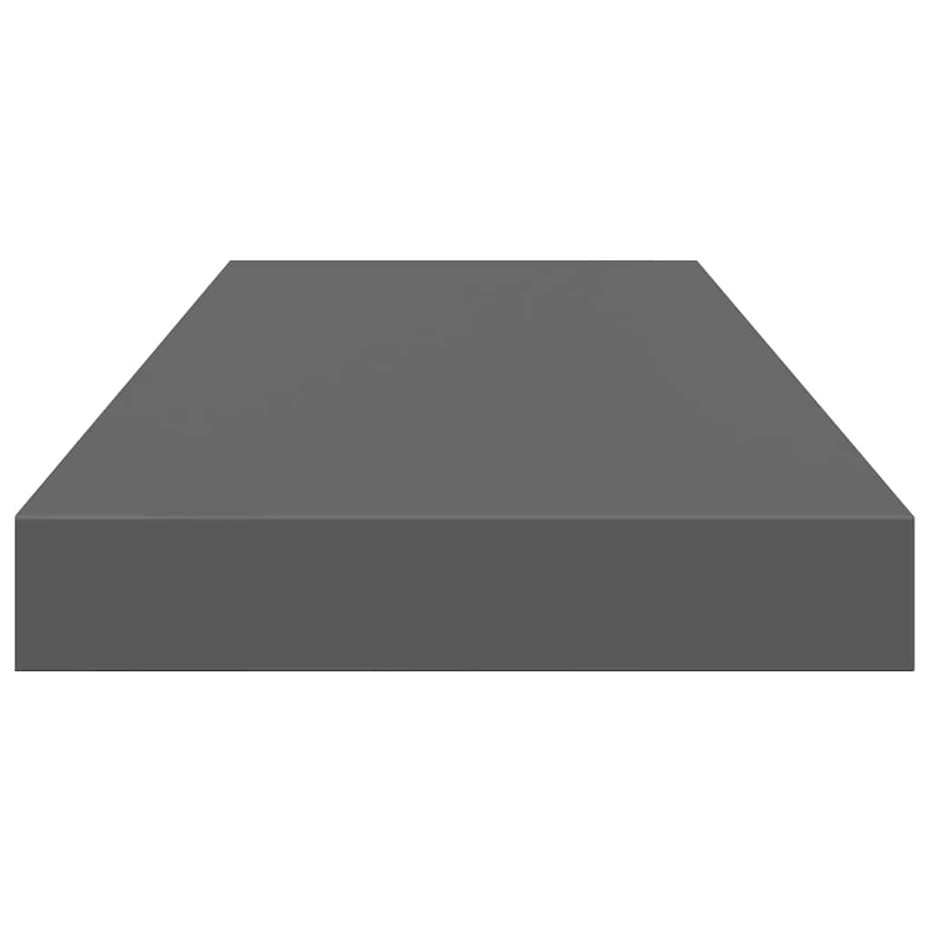 Floating Wall Shelves 2 pcs High Gloss Grey 60x23.5x3.8 cm MDF