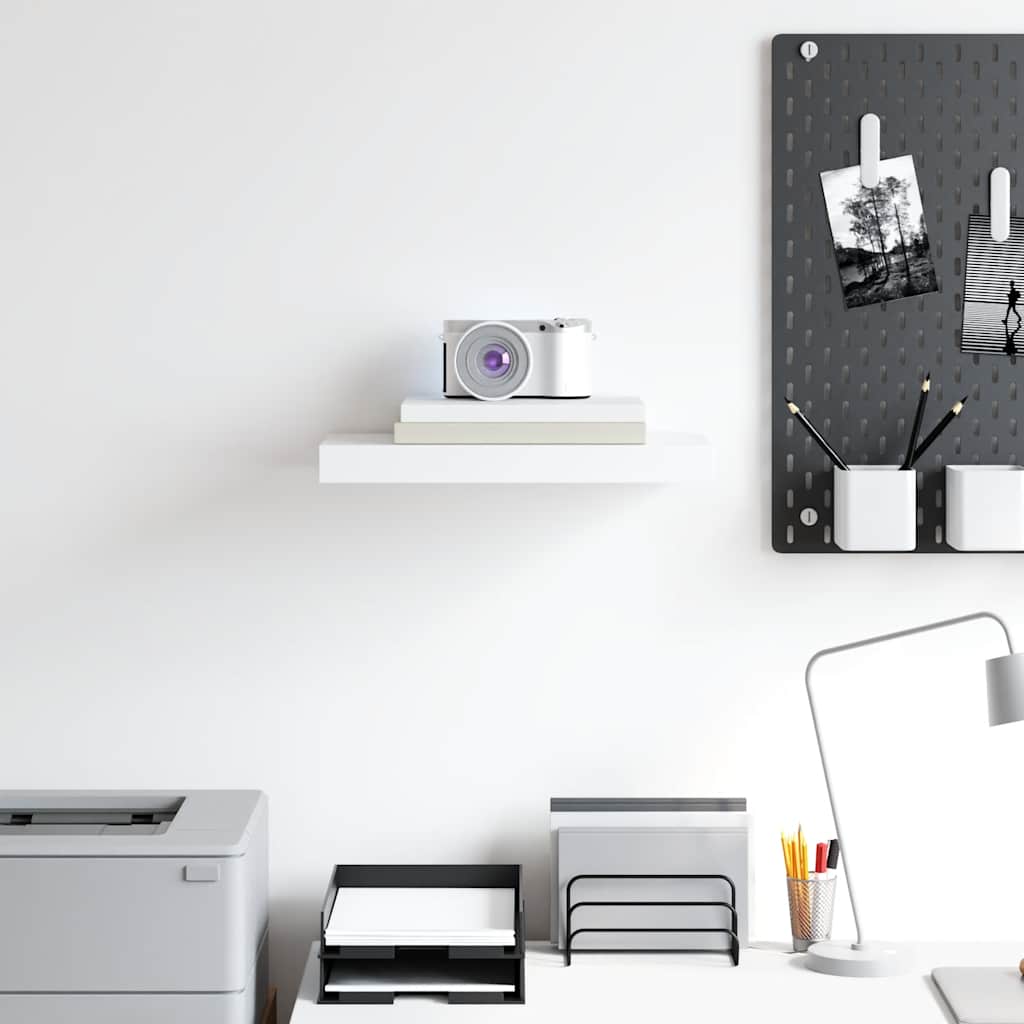 Floating Wall Shelf White 40x23.5x3.8 cm MDF