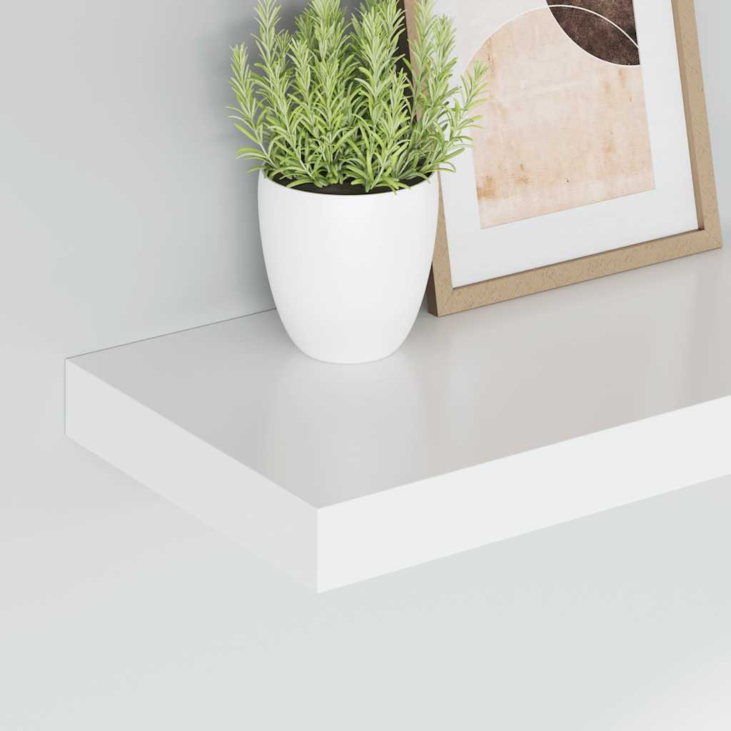 Floating Wall Shelf White 40x23.5x3.8 cm MDF