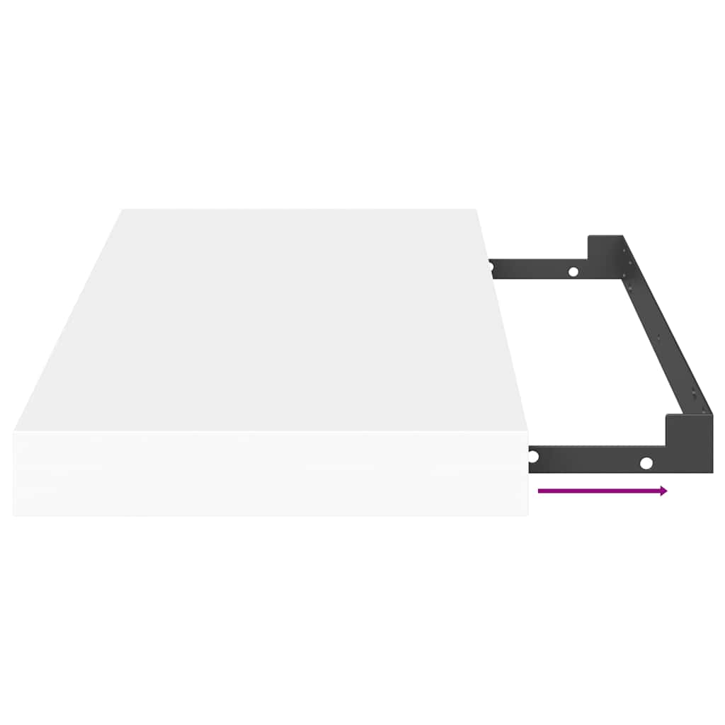 Floating Wall Shelf White 40x23.5x3.8 cm MDF