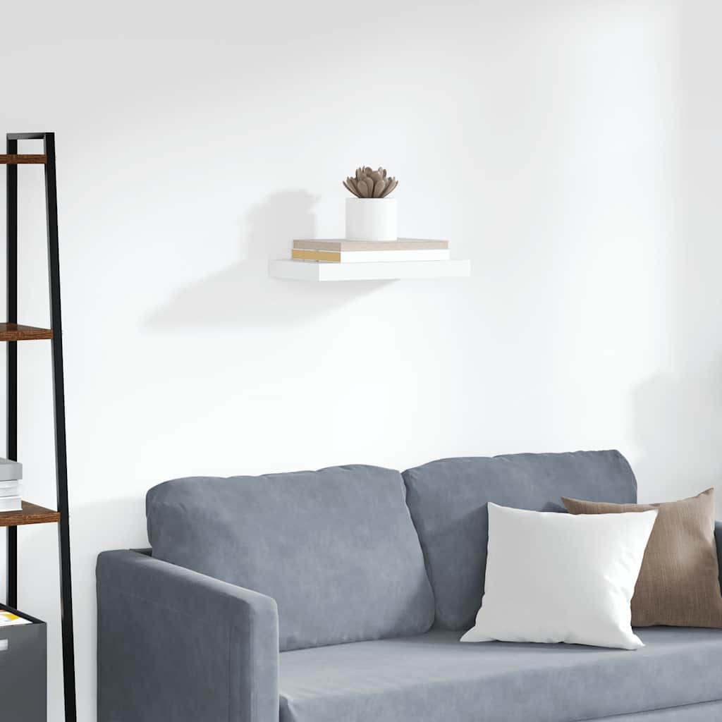 Floating Wall Shelf White 40x23.5x3.8 cm MDF