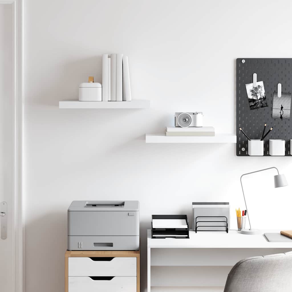Floating Wall Shelves 2 pcs White 50x23.5x3.8 cm MDF
