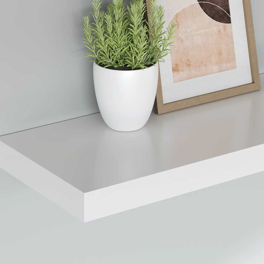 Floating Wall Shelf White 60x23.5x3.8 cm MDF