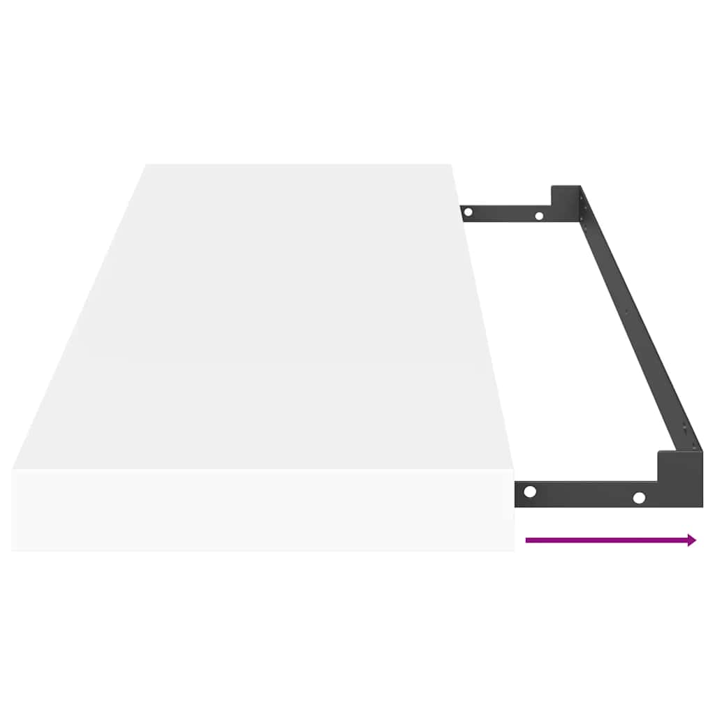 Floating Wall Shelf White 60x23.5x3.8 cm MDF