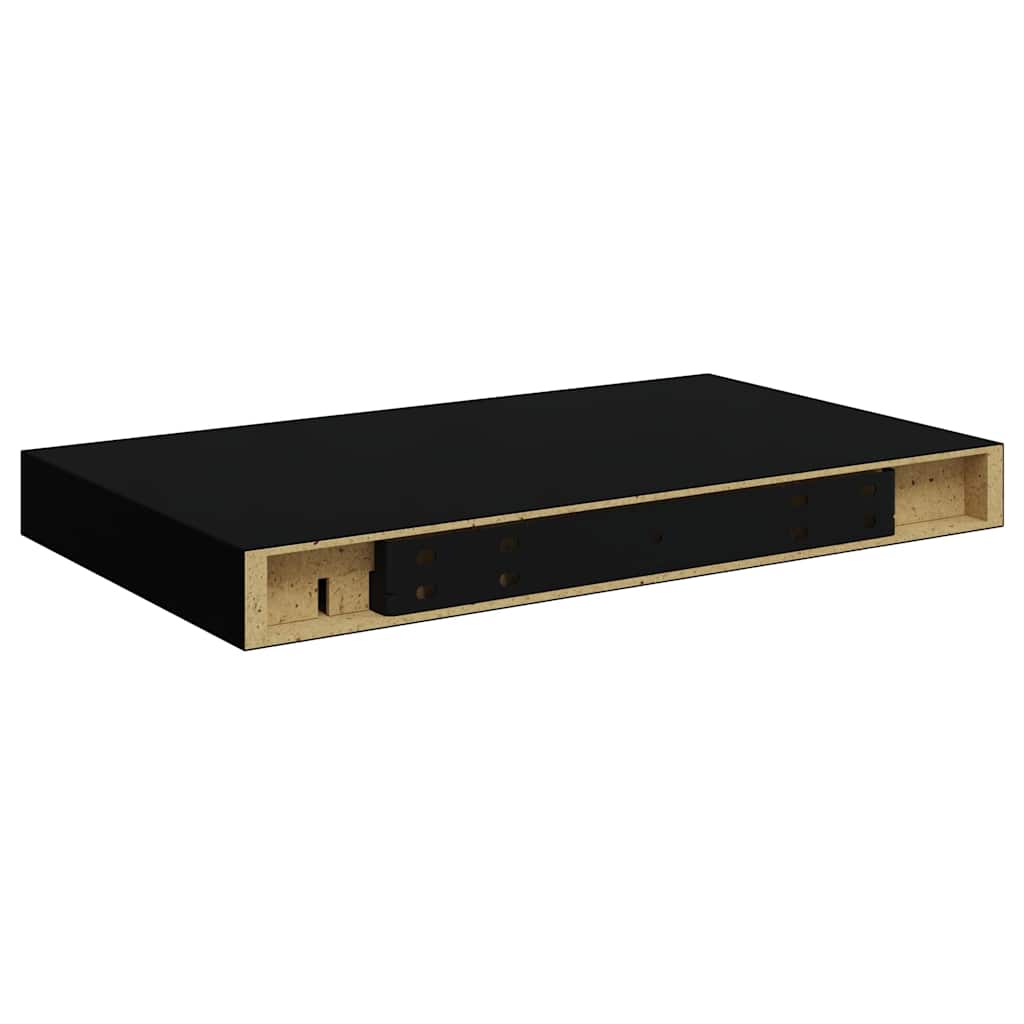 Floating Wall Shelf Black 40x23.5x3.8 cm MDF