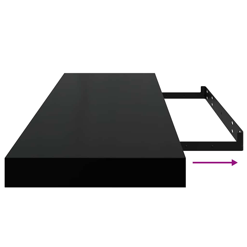 Floating Wall Shelves 4 pcs Black 80x23.5x3.8 cm MDF