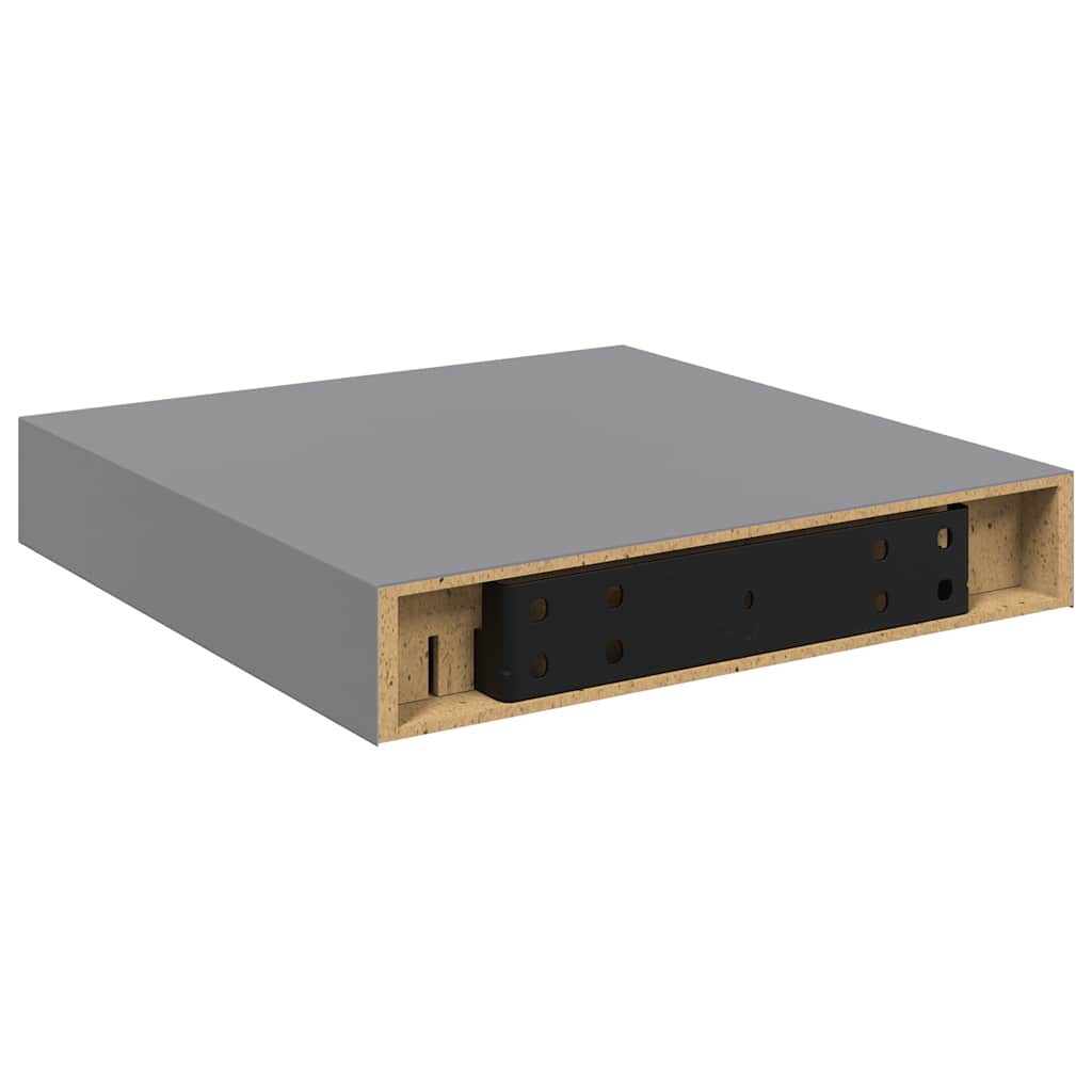 Floating Wall Shelves 4 pcs Grey 23x23.5x3.8 cm MDF