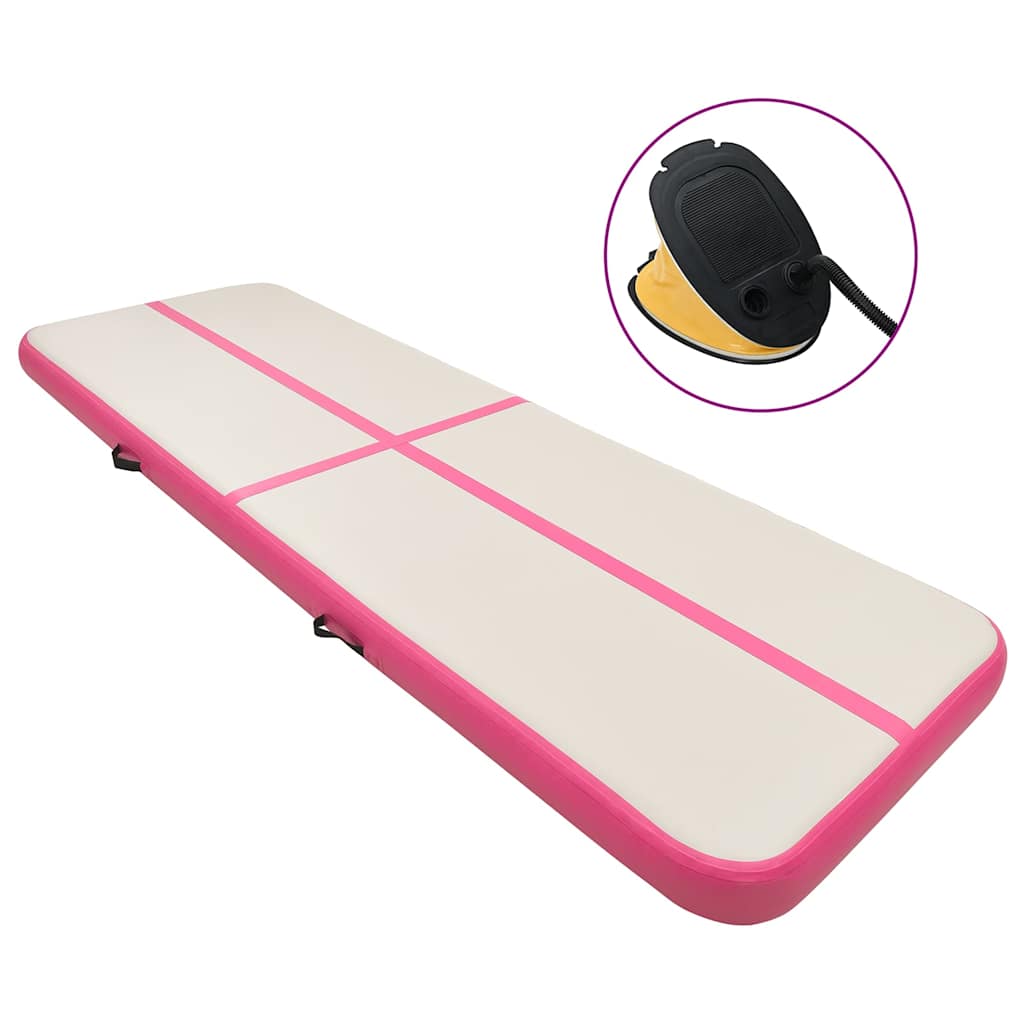 Inflatable Gymnastics Mat with Pump 300x100x15 cm PVC Pink