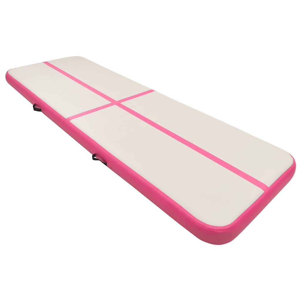 Inflatable Gymnastics Mat with Pump 300x100x15 cm PVC Pink