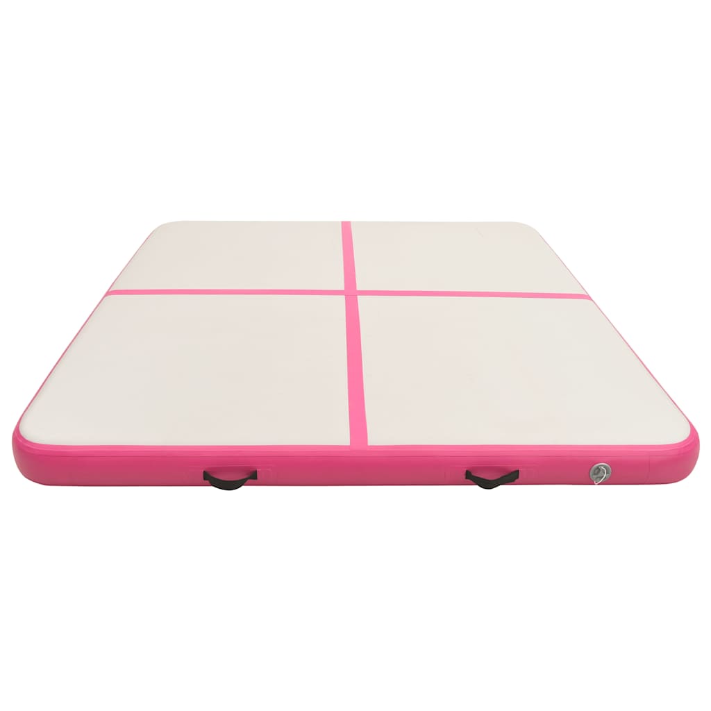 Inflatable Gymnastics Mat with Pump 200x200x15 cm PVC Pink