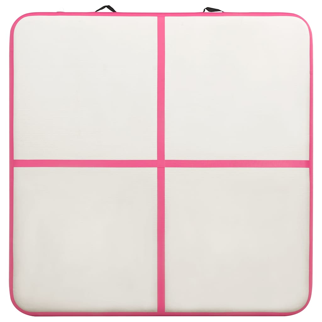 Inflatable Gymnastics Mat with Pump 200x200x15 cm PVC Pink