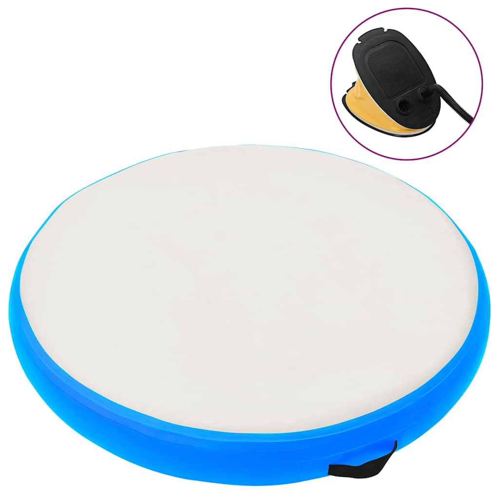 Inflatable Gymnastic Mat with Pump 100x100x20 cm PVC Blue