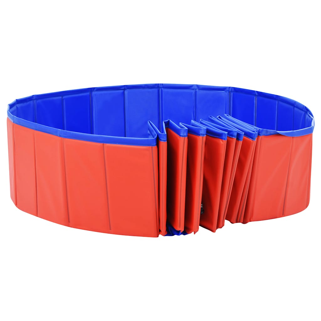 92601 vidaXL Foldable Dog Swimming Pool Red 300x40 cm PVC