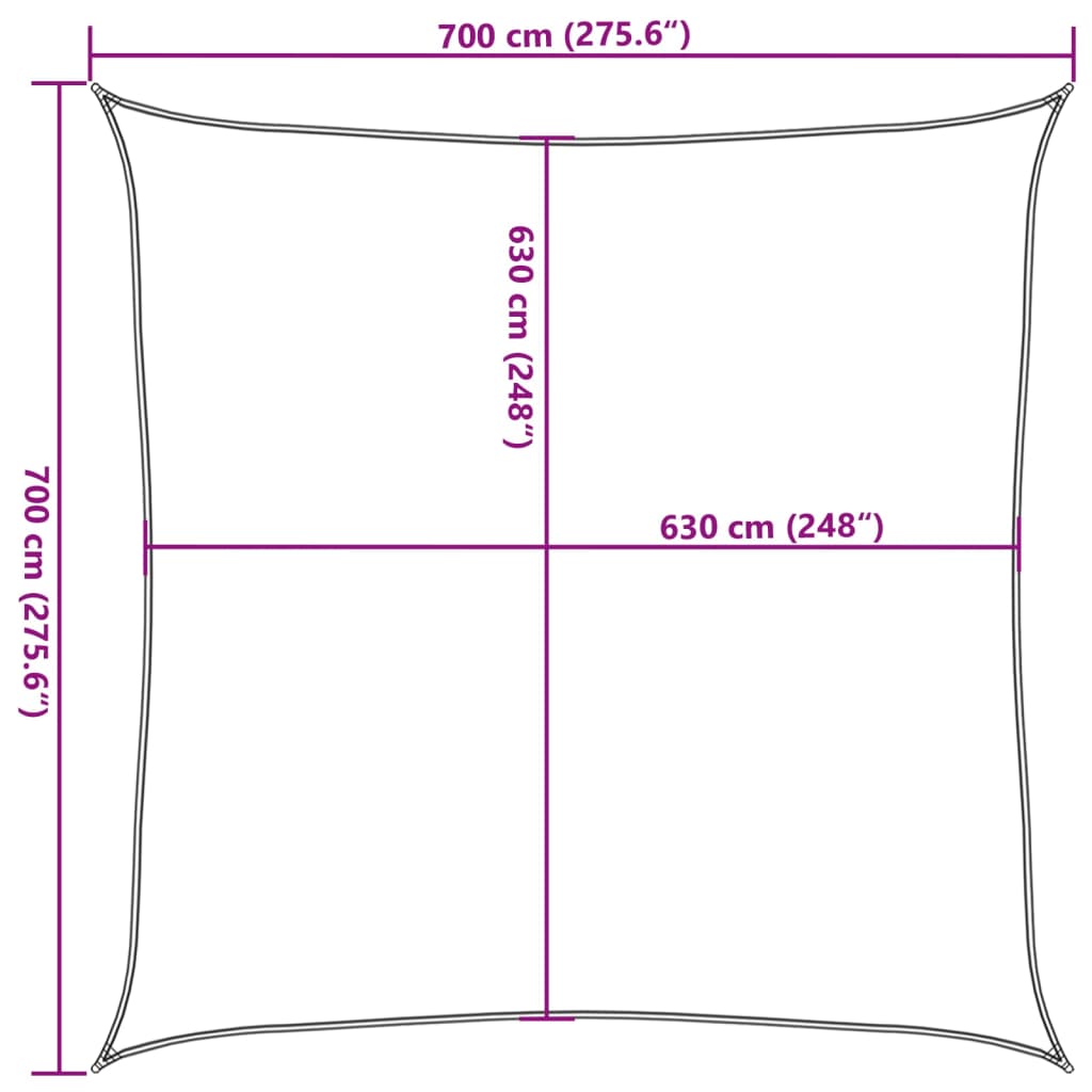 Sunshade Sail 160 g/m² Beige 2x2.5 m HDPE