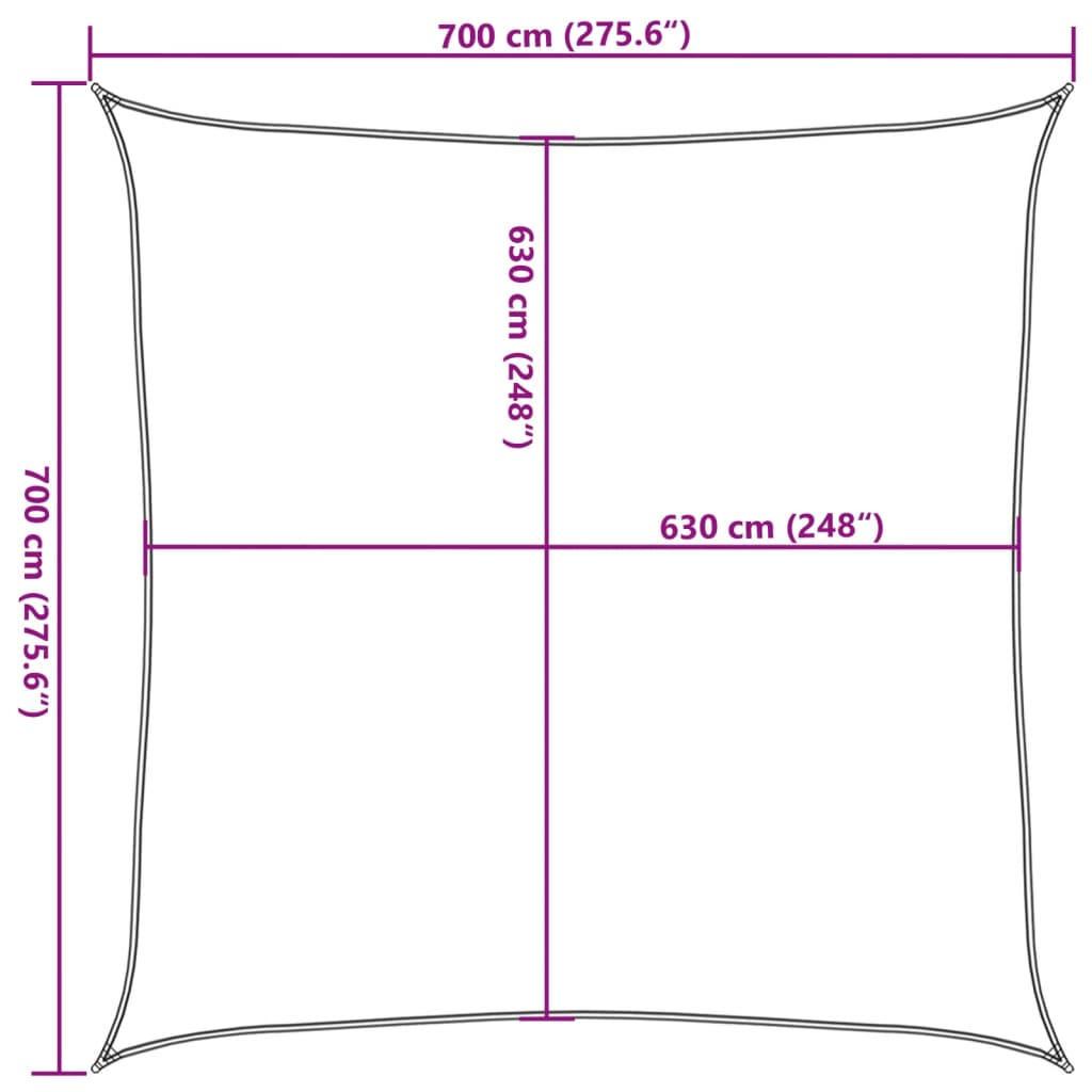 Sunshade Sail 160 g/m² Light Green 7x7 m HDPE