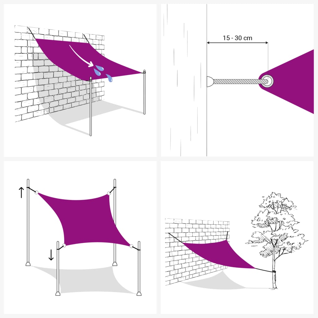 Sunshade Sail 160 g/m² Terracotta 3x4 m HDPE