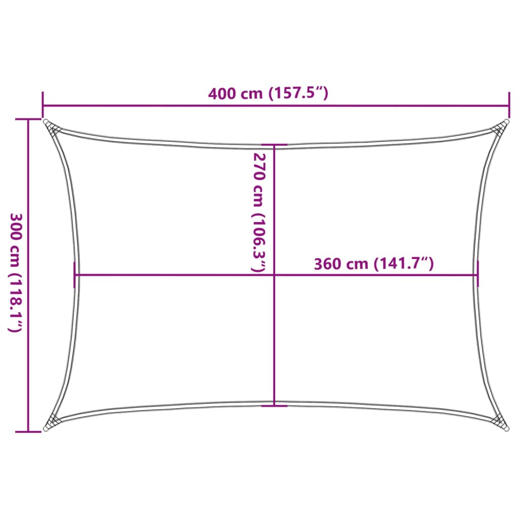 Sunshade Sail 160 g/m² Terracotta 3x4 m HDPE